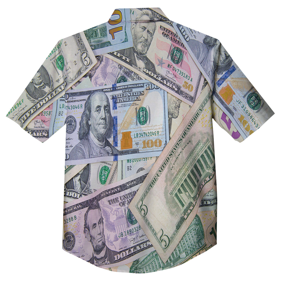 US Dollar Print Button Up Shirt-grizzshop