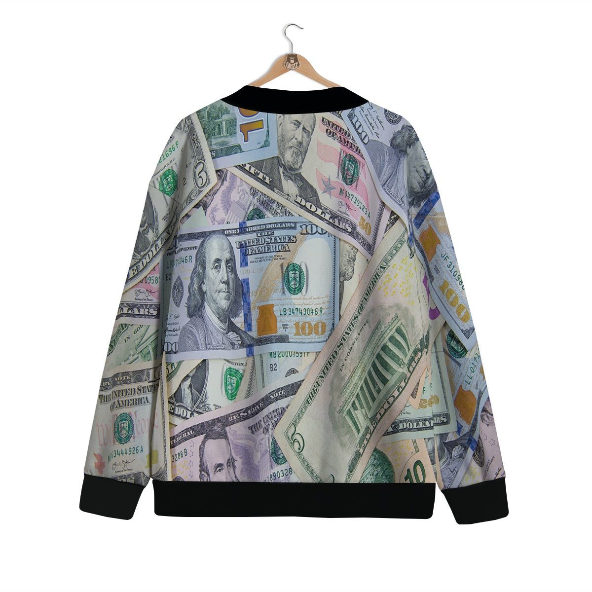 US Dollar Print Cardigan-grizzshop