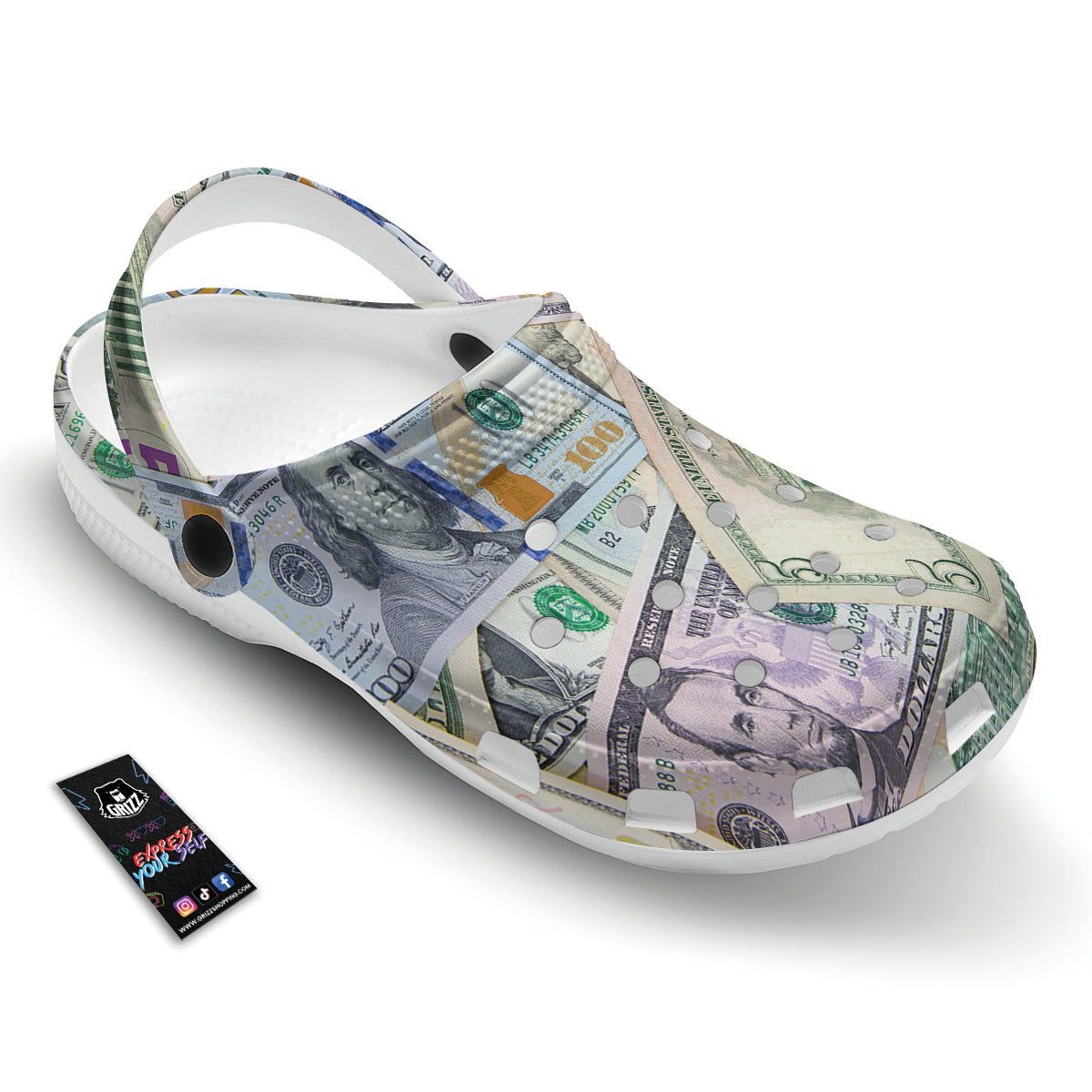 US Dollar Print Clog-grizzshop