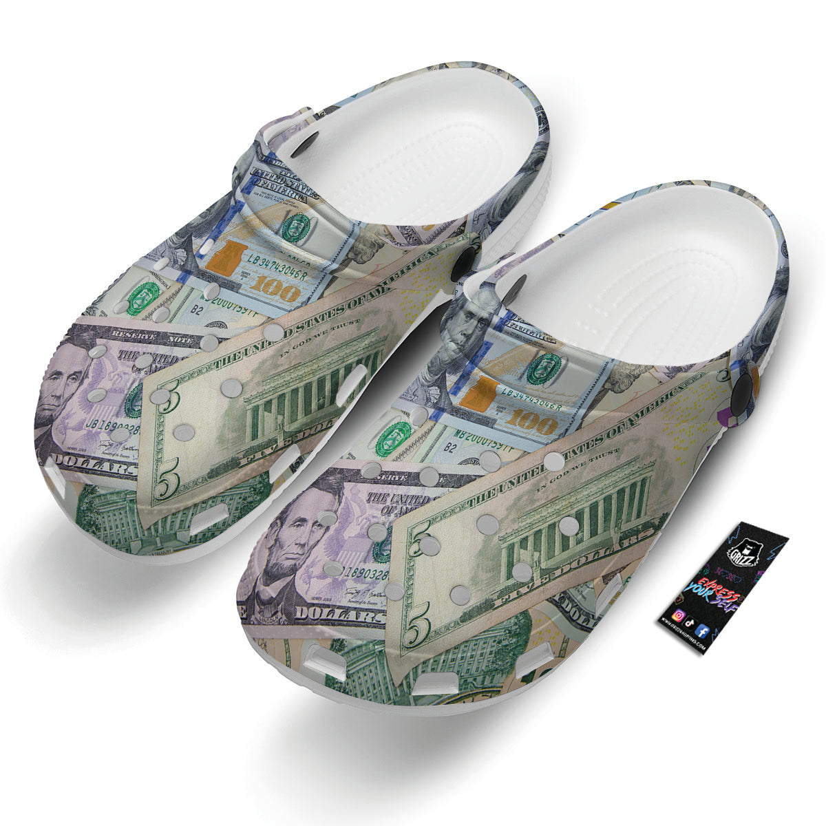 US Dollar Print Clog-grizzshop