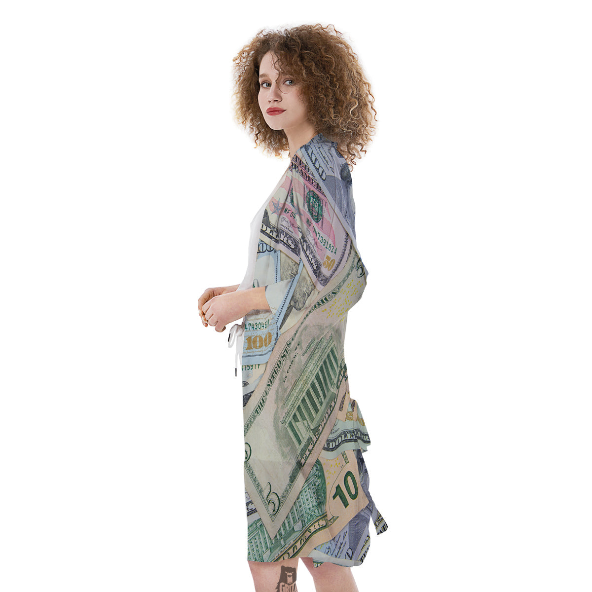 US Dollar Print Kimono-grizzshop