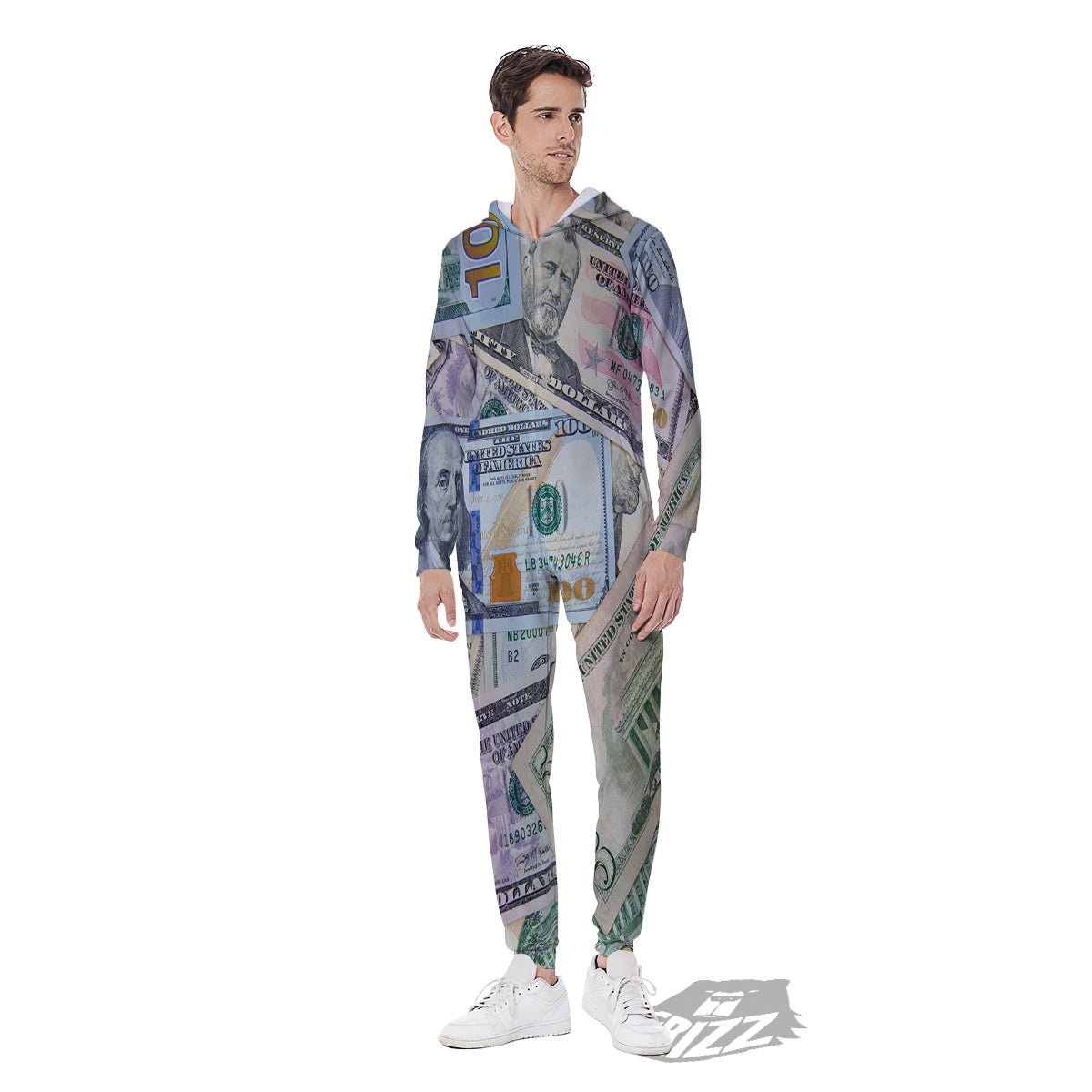 US Dollar Print Men's Jumpsuit-grizzshop