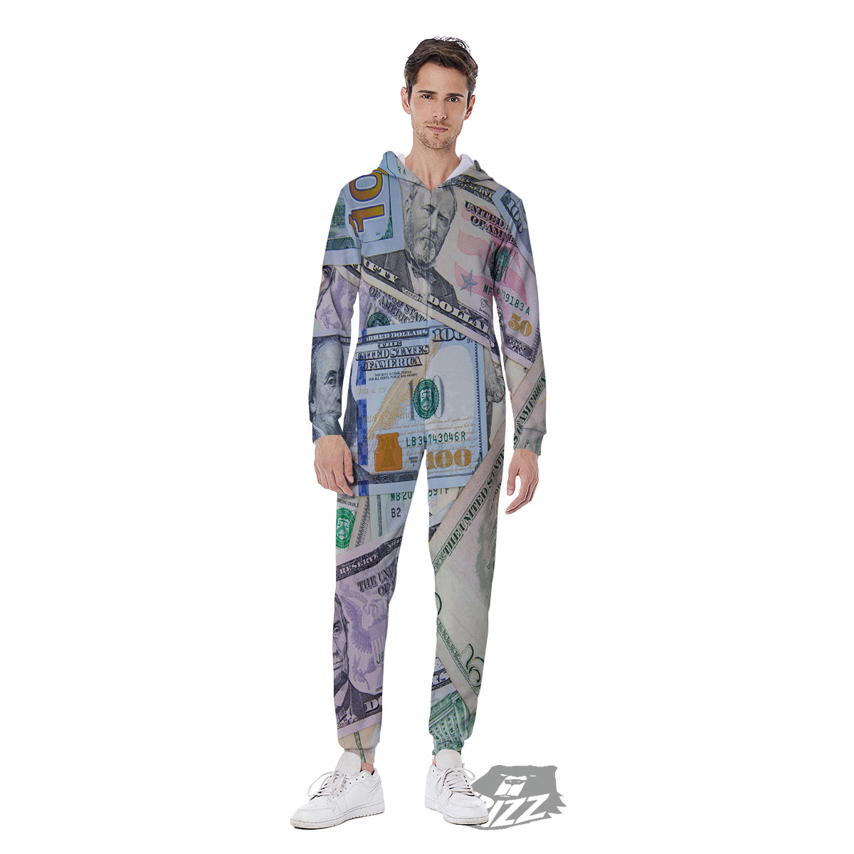 US Dollar Print Men's Jumpsuit-grizzshop
