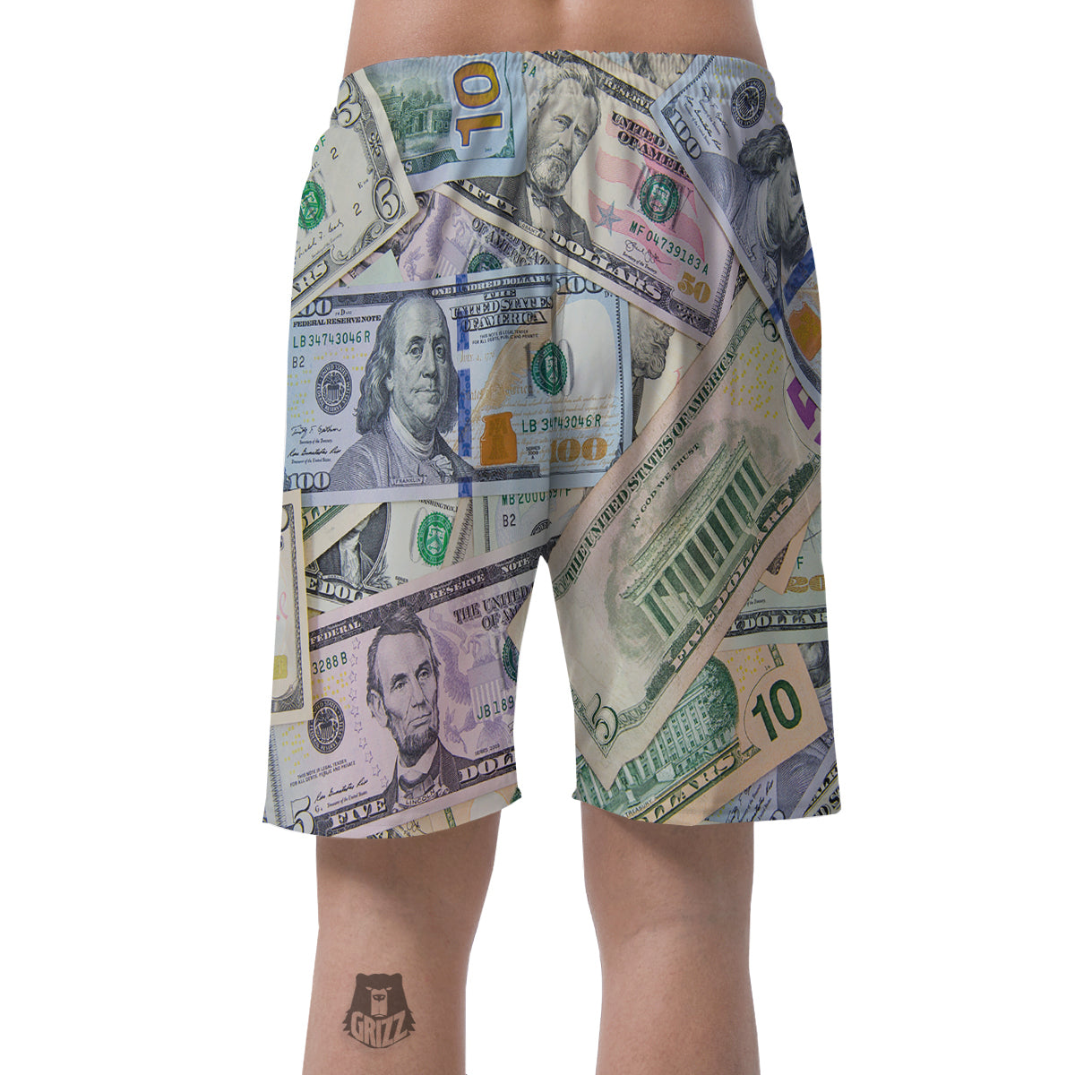 US Dollar Print Men's Shorts-grizzshop