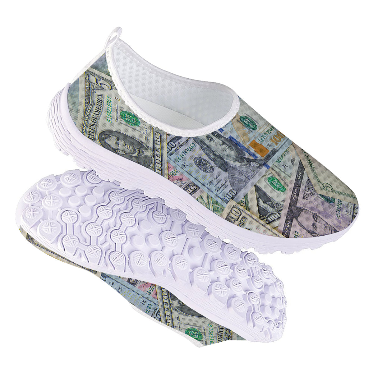 US Dollar Print Nurse Shoes-grizzshop