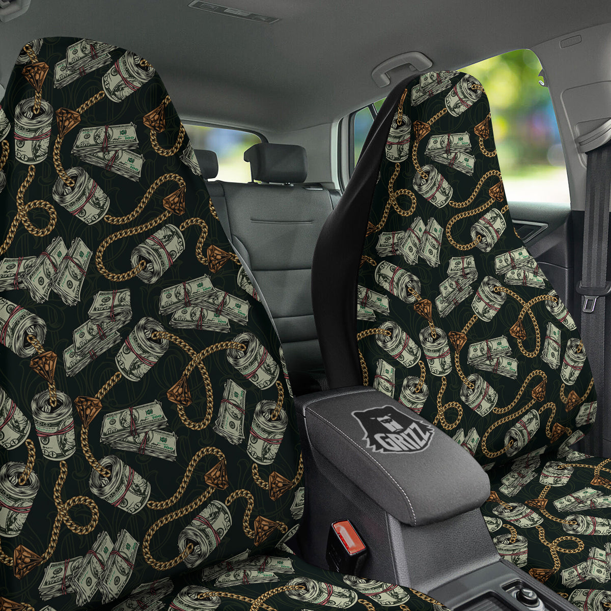 US Dollar Print Pattern Car Seat Covers-grizzshop
