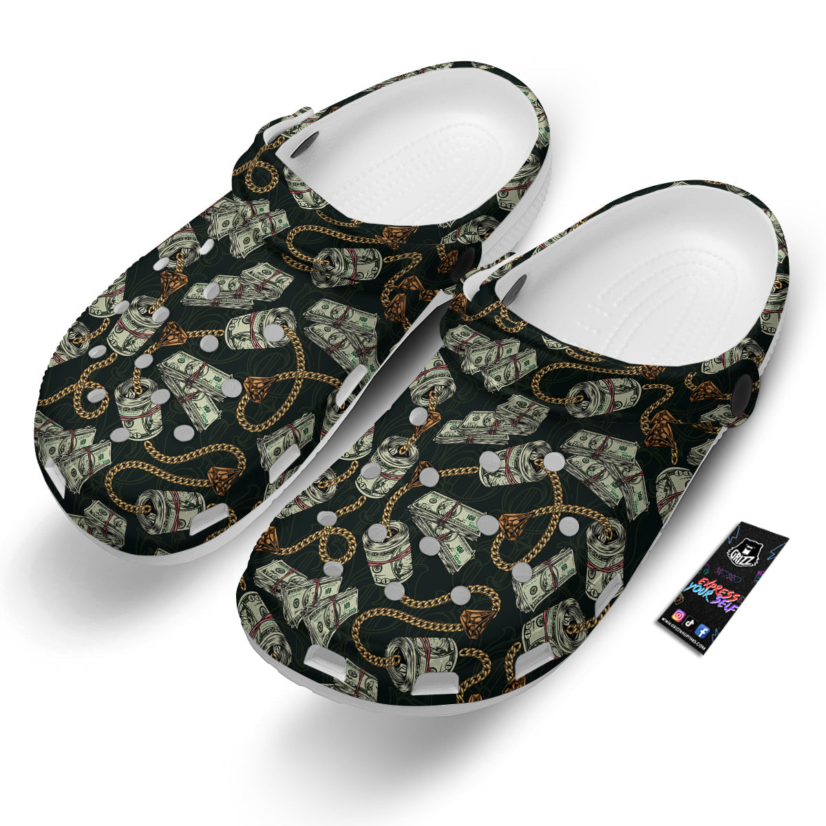 US Dollar Print Pattern Clog-grizzshop