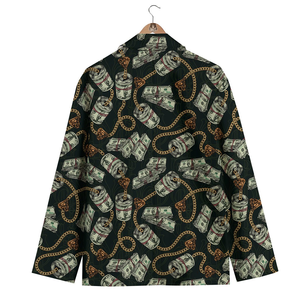 US Dollar Print Pattern Men's Blazer-grizzshop
