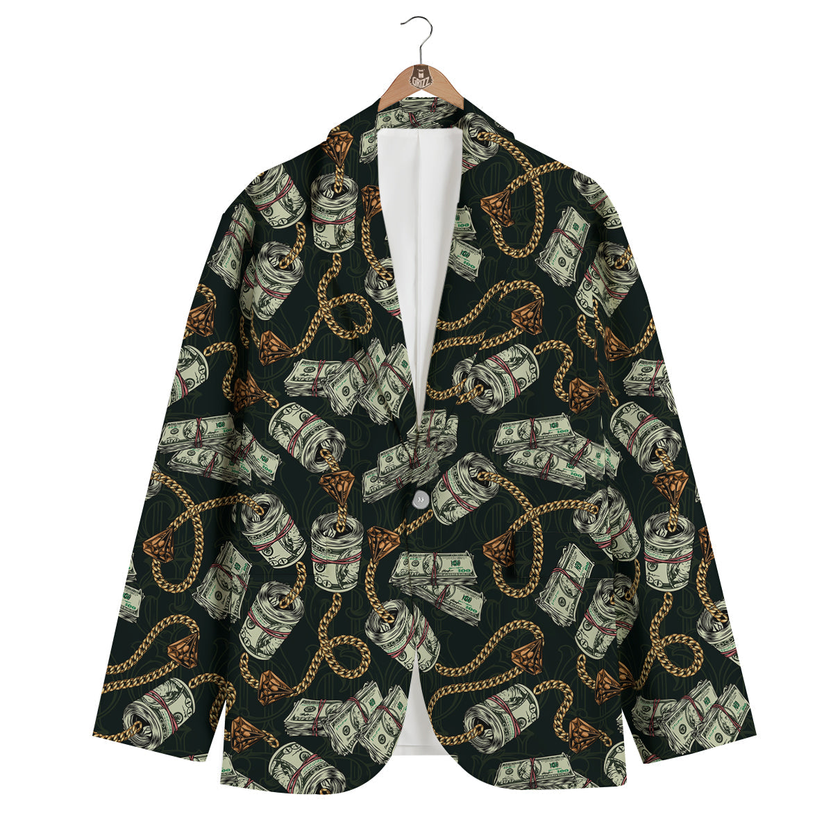 US Dollar Print Pattern Men's Blazer-grizzshop