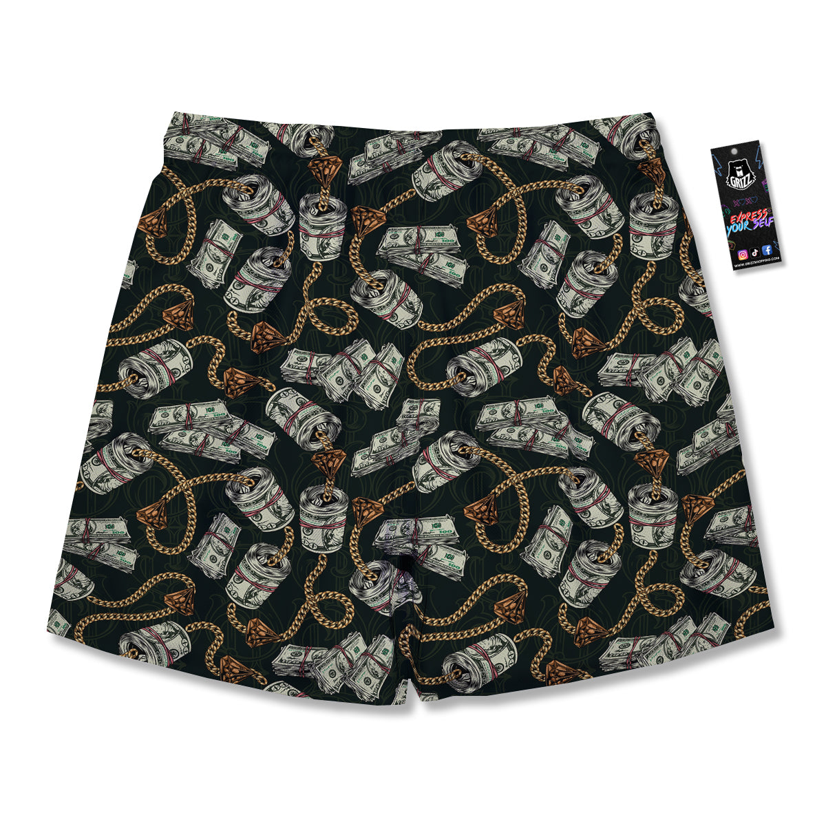 US Dollar Print Pattern Men's Running Shorts-grizzshop