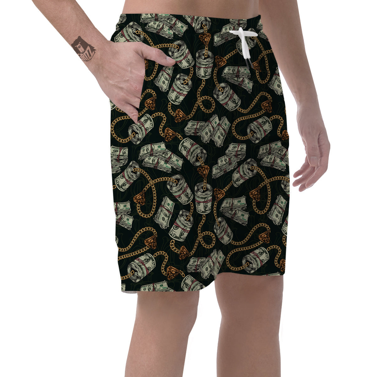 US Dollar Print Pattern Men's Shorts-grizzshop
