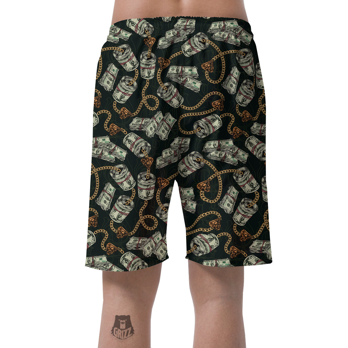 US Dollar Print Pattern Men's Shorts-grizzshop