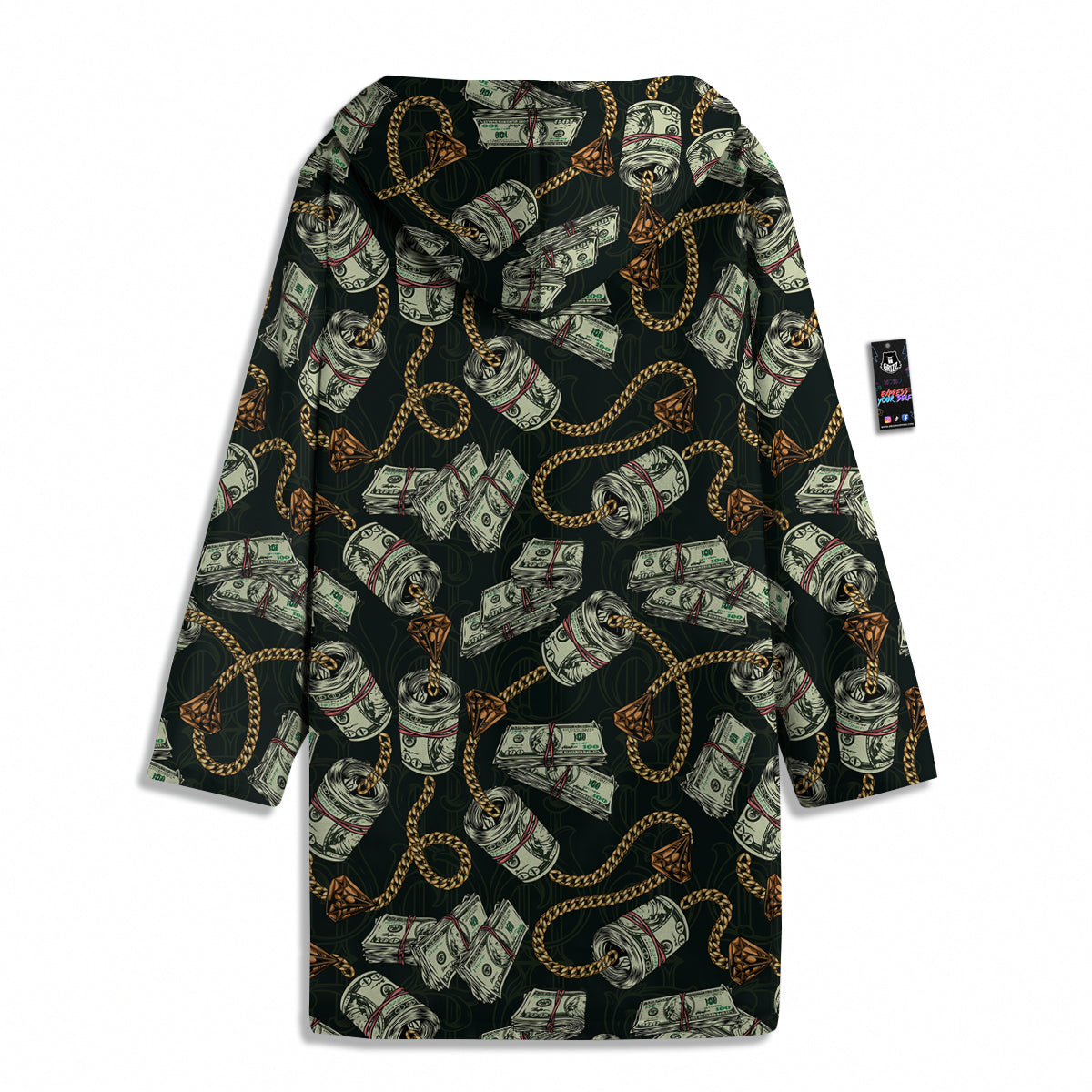 US Dollar Print Pattern Men's Windbreaker Jacket-grizzshop