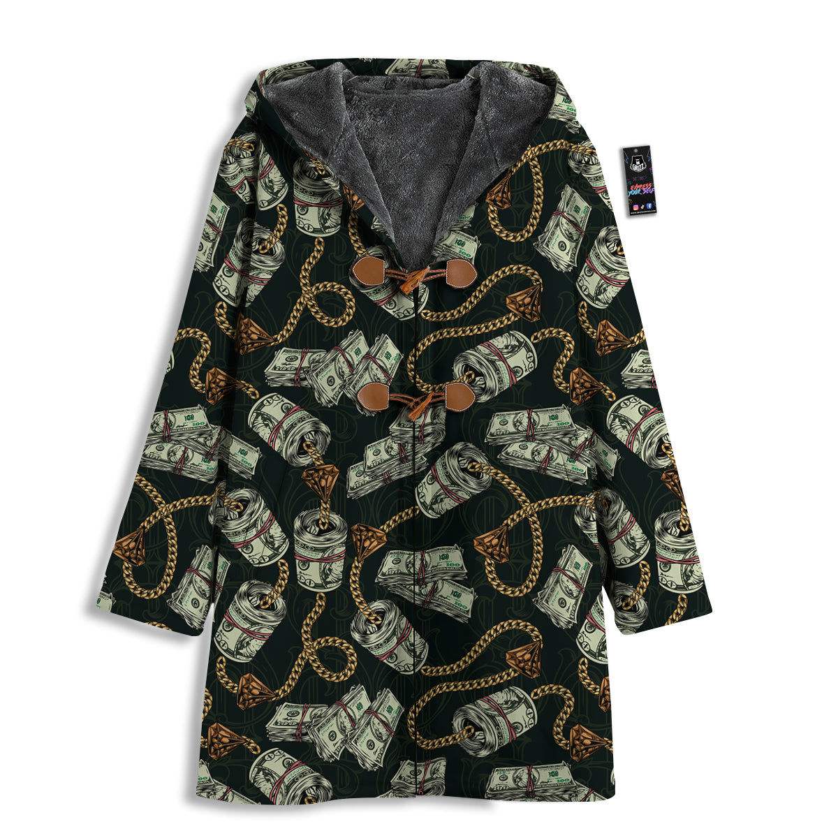 US Dollar Print Pattern Men's Windbreaker Jacket-grizzshop