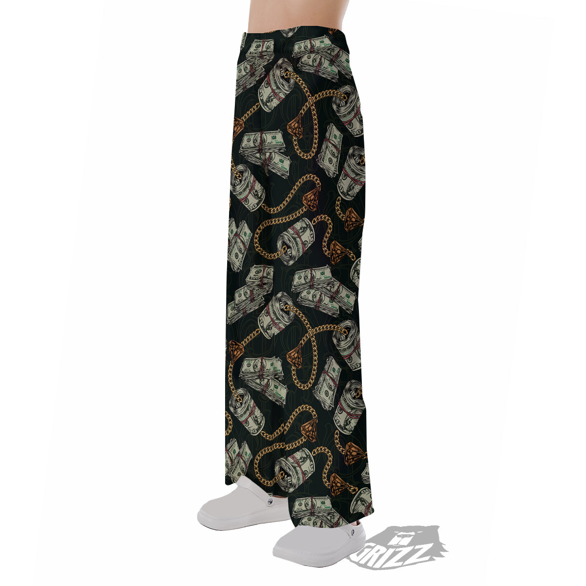 US Dollar Print Pattern Pajama Pants-grizzshop