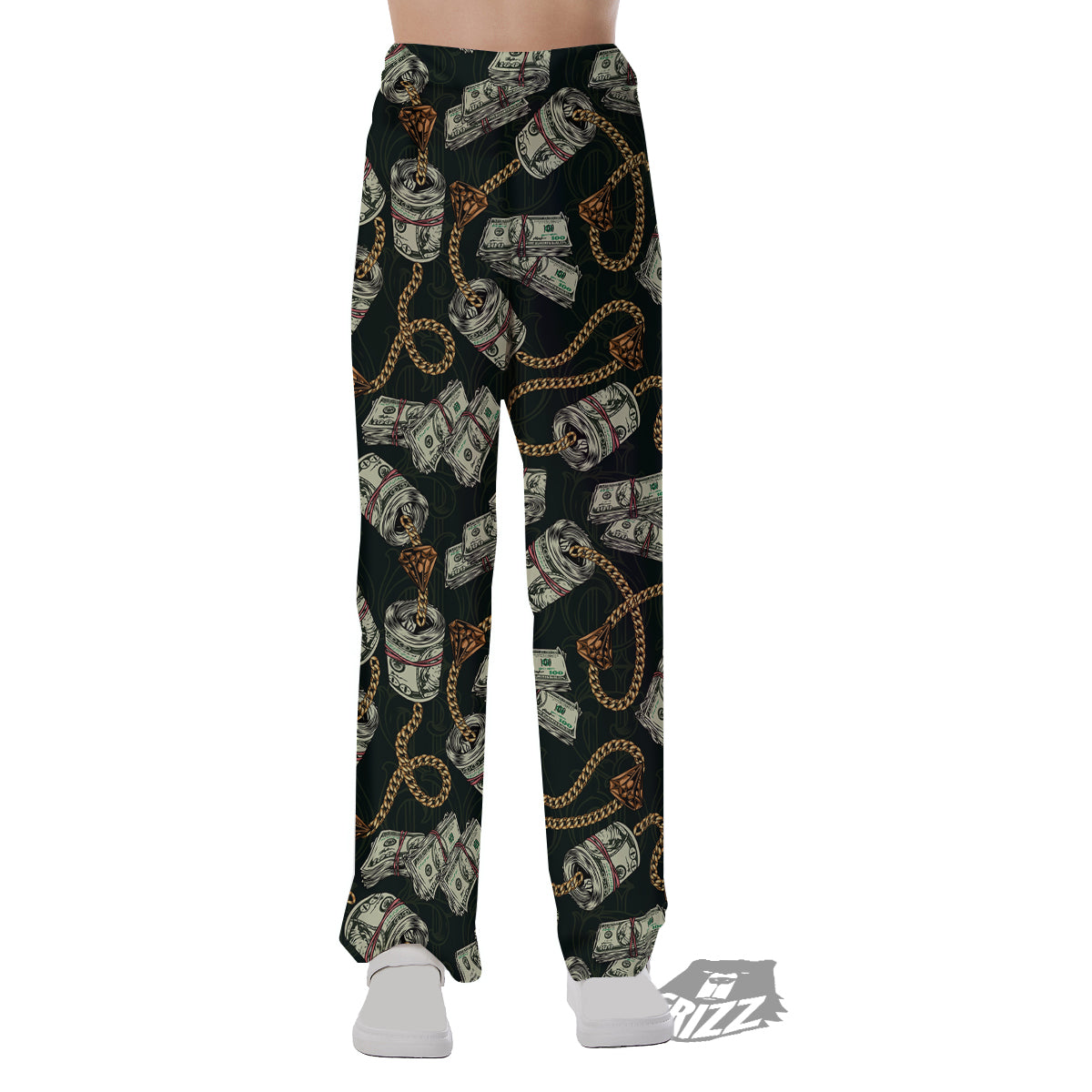 US Dollar Print Pattern Pajama Pants-grizzshop