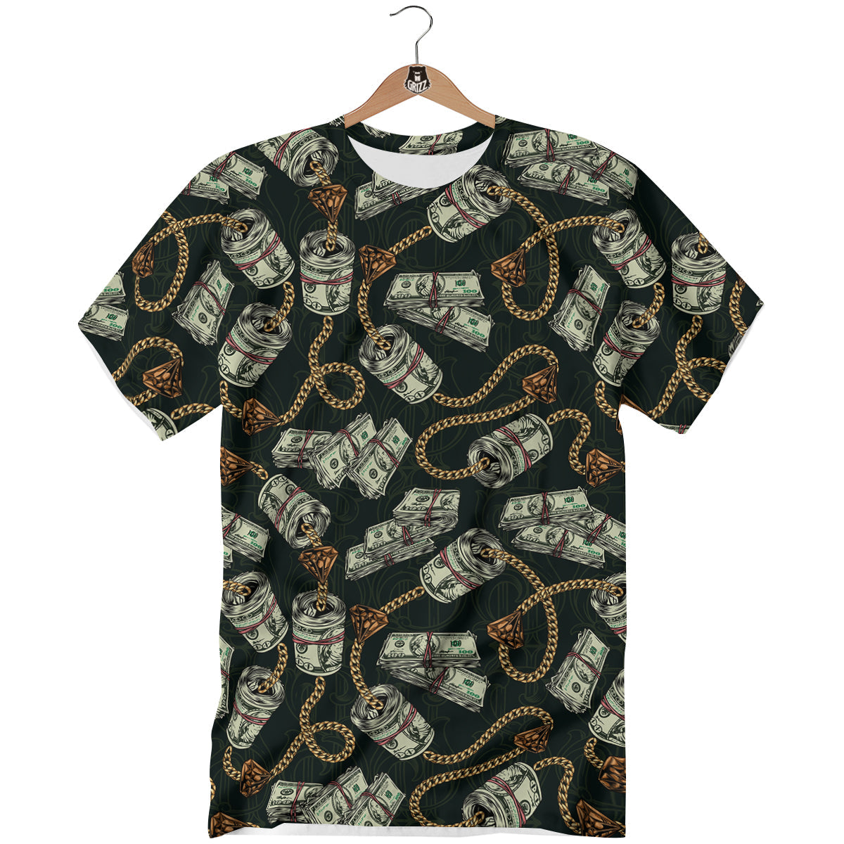 US Dollar Print Pattern T-Shirt-grizzshop