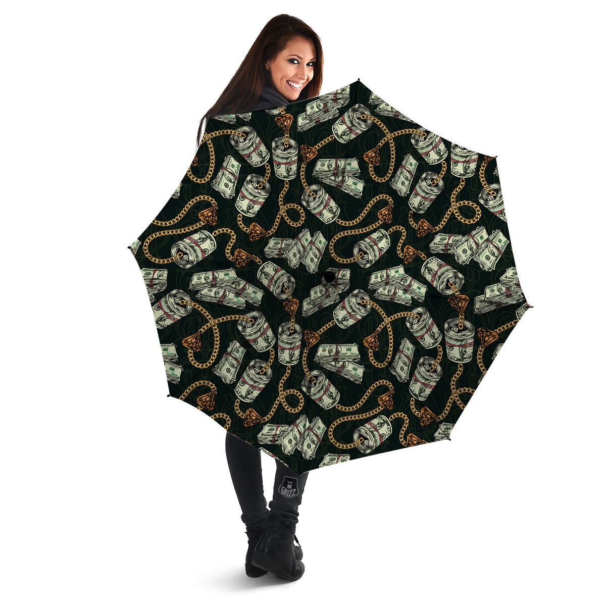 US Dollar Print Pattern Umbrella-grizzshop