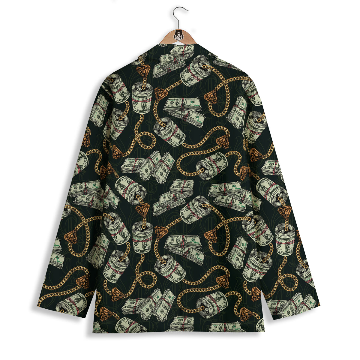 US Dollar Print Pattern Women's Blazer-grizzshop