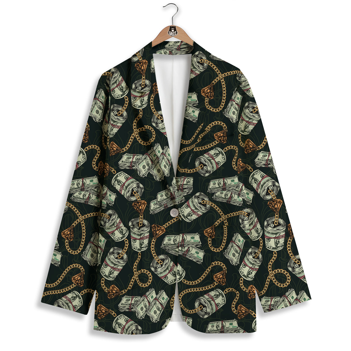 US Dollar Print Pattern Women's Blazer-grizzshop