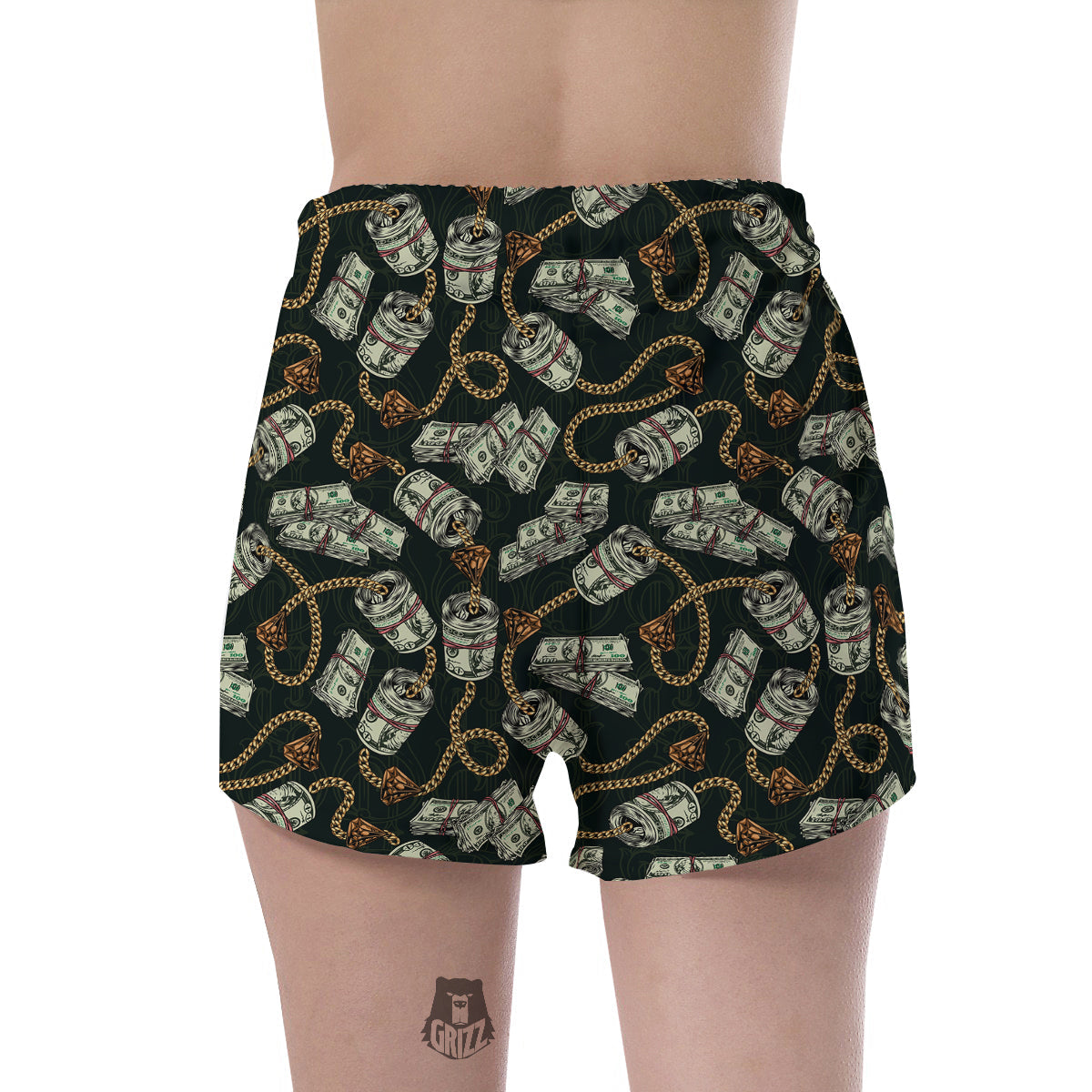 US Dollar Print Pattern Women's Shorts-grizzshop