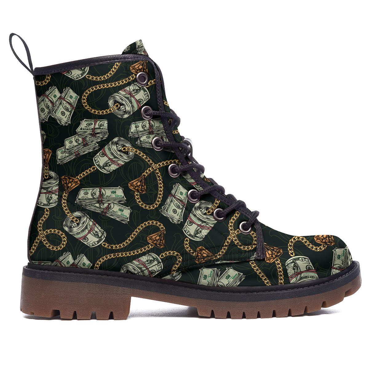 US Dollar Print Pattern Work Boots-grizzshop