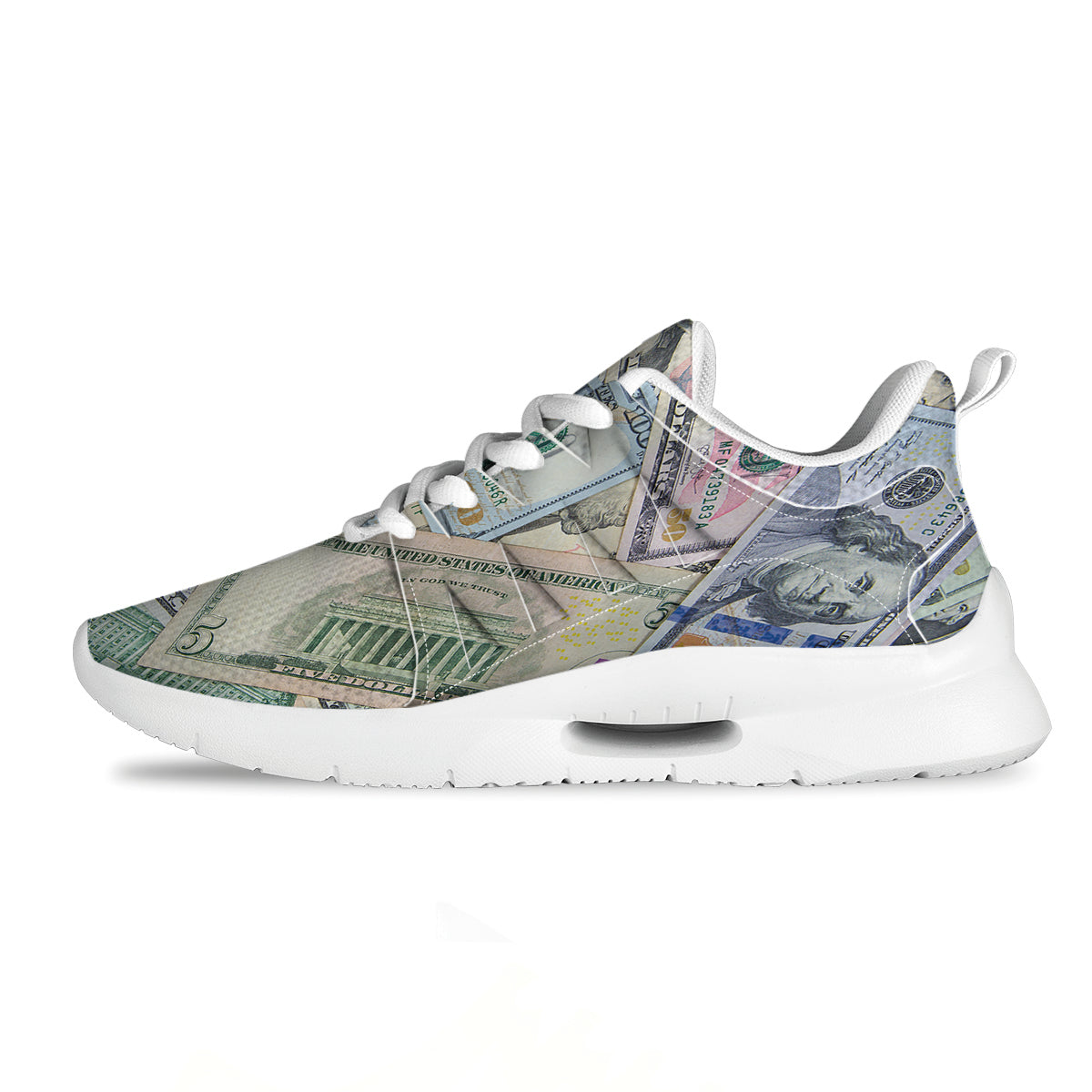 US Dollar Print Tennis Shoes-grizzshop