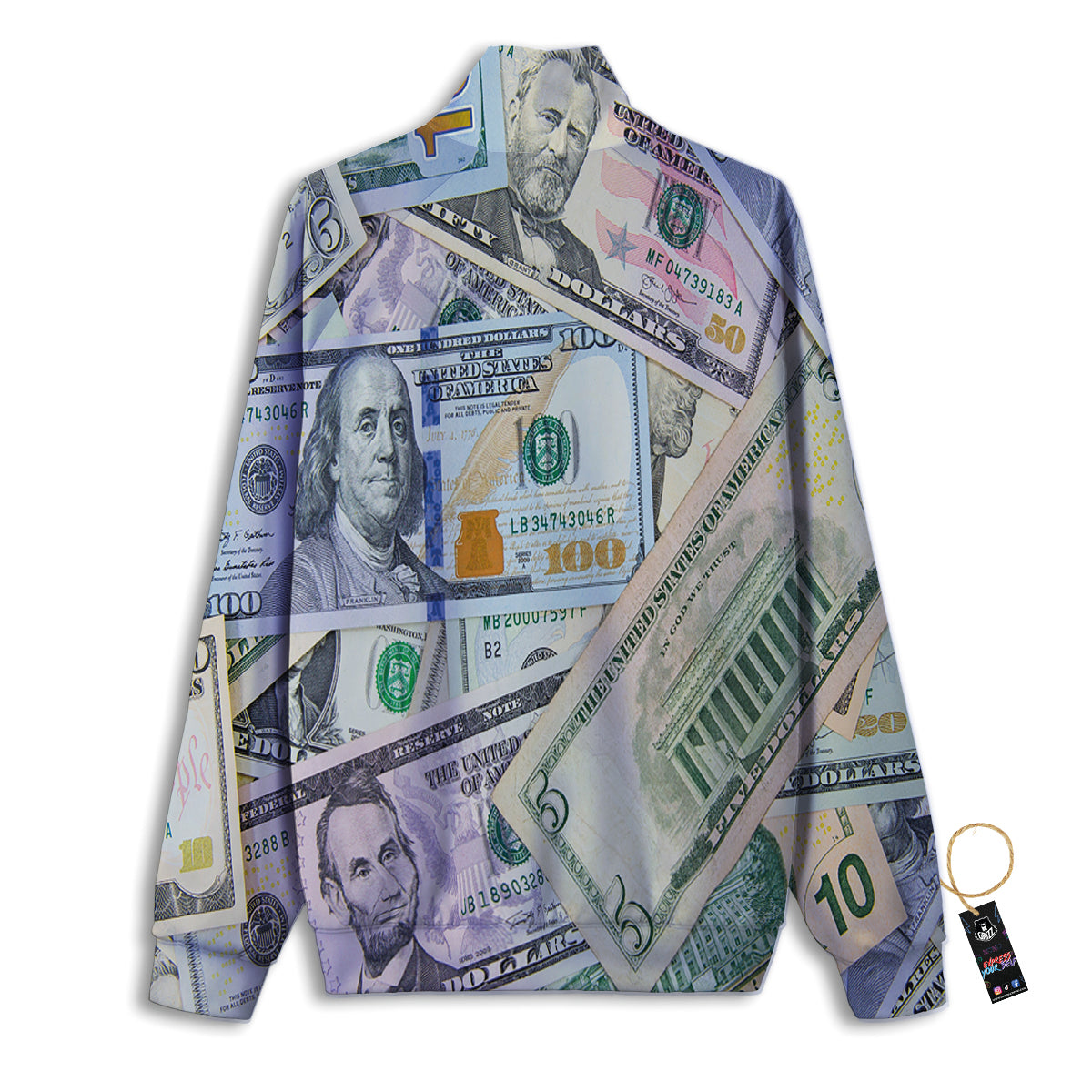US Dollar Print Track Jacket-grizzshop