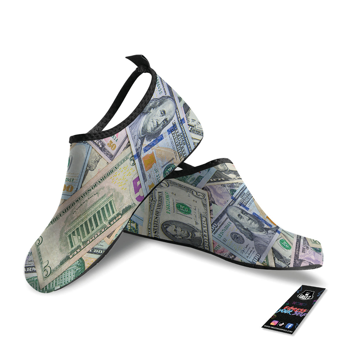US Dollar Print Water Shoes-grizzshop