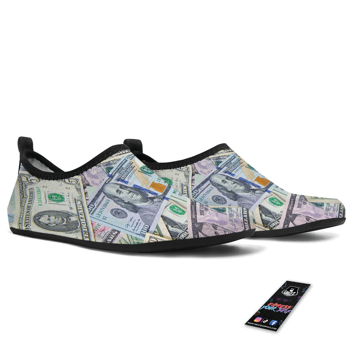 US Dollar Print Water Shoes-grizzshop