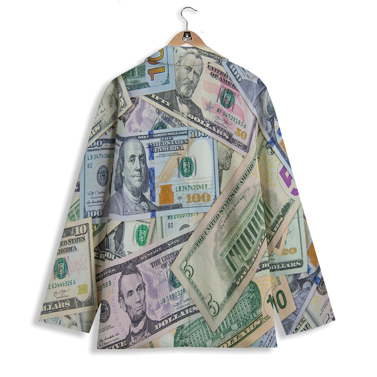 US Dollar Print Women's Blazer-grizzshop