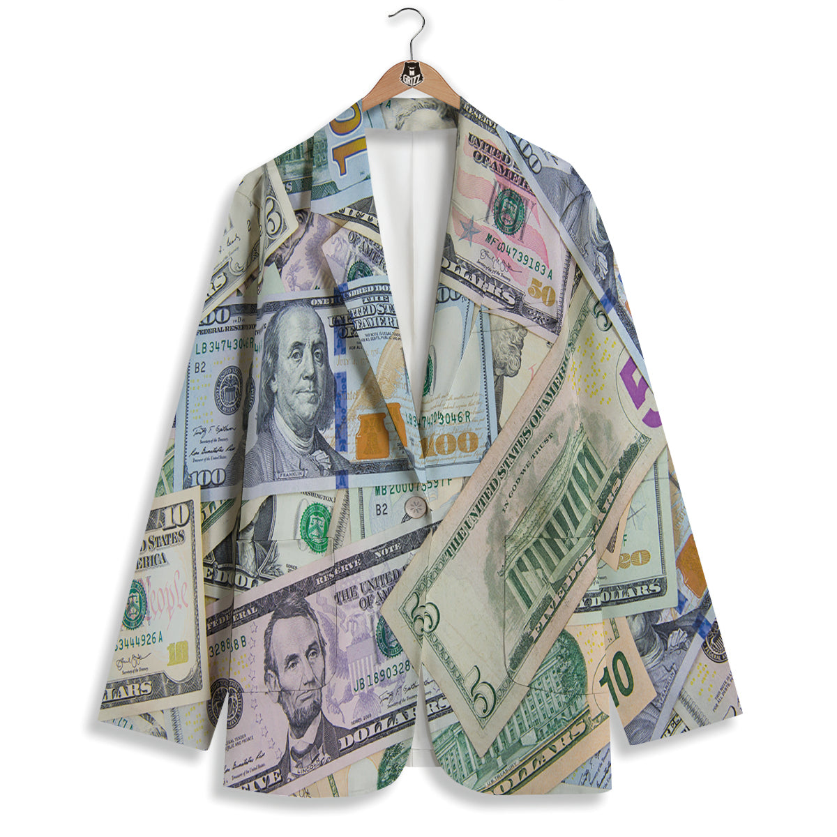 US Dollar Print Women's Blazer-grizzshop