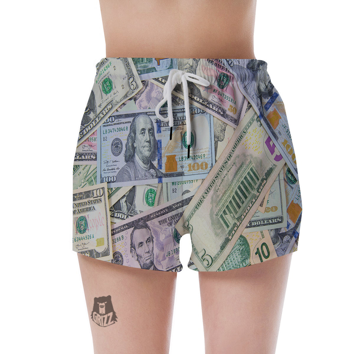 US Dollar Print Women's Shorts-grizzshop