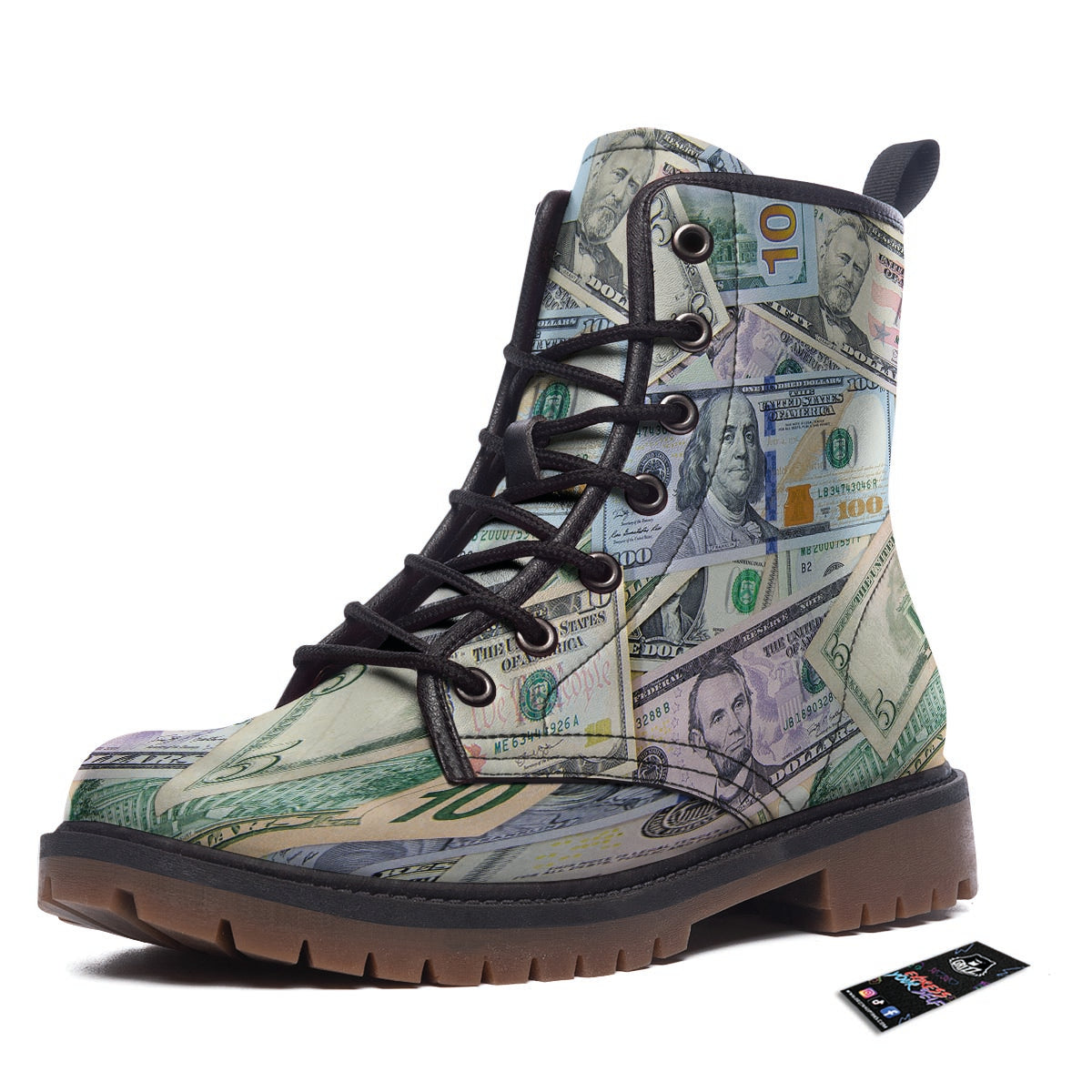 US Dollar Print Work Boots-grizzshop