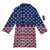 USA Blue And White Star Print Pattern Bathrobe-grizzshop