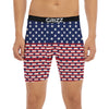 USA Blue And White Star Print Pattern Boxer Briefs-grizzshop