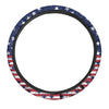 USA Blue And White Star Print Pattern Car Steering Wheel Cover-grizzshop