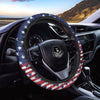 USA Blue And White Star Print Pattern Car Steering Wheel Cover-grizzshop