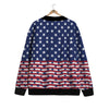 USA Blue And White Star Print Pattern Cardigan-grizzshop