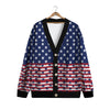 USA Blue And White Star Print Pattern Cardigan-grizzshop