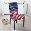 USA Blue And White Star Print Pattern Dining Chair Slipcover-grizzshop