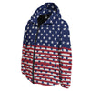 USA Blue And White Star Print Pattern Down Jacket-grizzshop