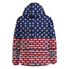 USA Blue And White Star Print Pattern Down Jacket-grizzshop