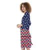 USA Blue And White Star Print Pattern Kimono-grizzshop