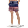 USA Blue And White Star Print Pattern Men's Gym Shorts-grizzshop