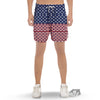 USA Blue And White Star Print Pattern Men's Gym Shorts-grizzshop