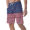 USA Blue And White Star Print Pattern Men's Shorts-grizzshop