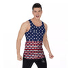 USA Blue And White Star Print Pattern Men's Tank Top-grizzshop