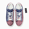 USA Blue And White Star Print Pattern Platform Shoes-grizzshop