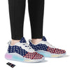 USA Blue And White Star Print Pattern Running Sneakers-grizzshop